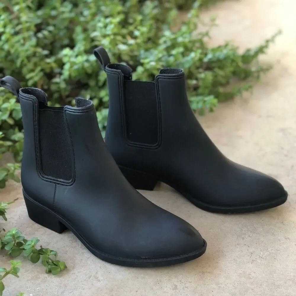 Jeffrey Campbell Matte Black Chlesea Rain Boots